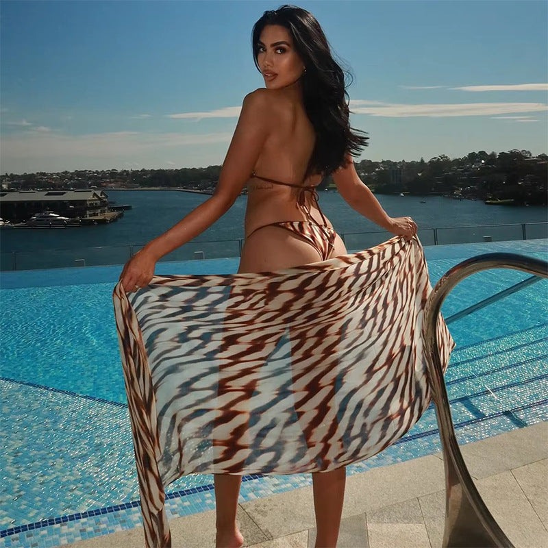 Tie-Dye Halter Neck Bikini Set