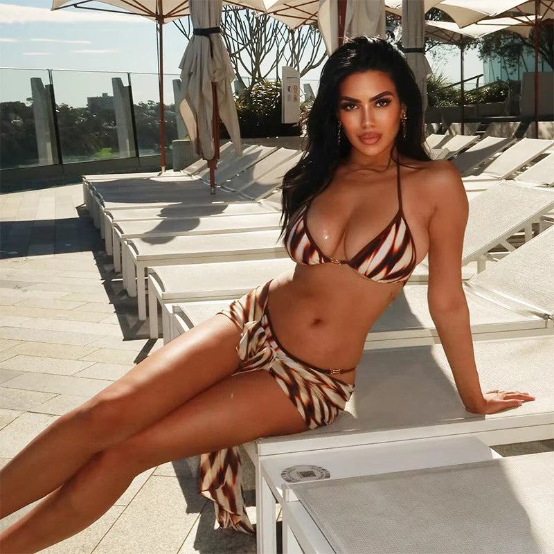 Tie-Dye Halter Neck Bikini Set